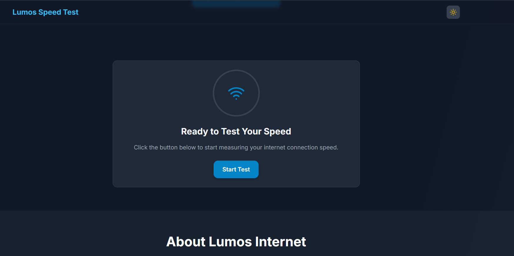 Open the Lumos Speed Test page
